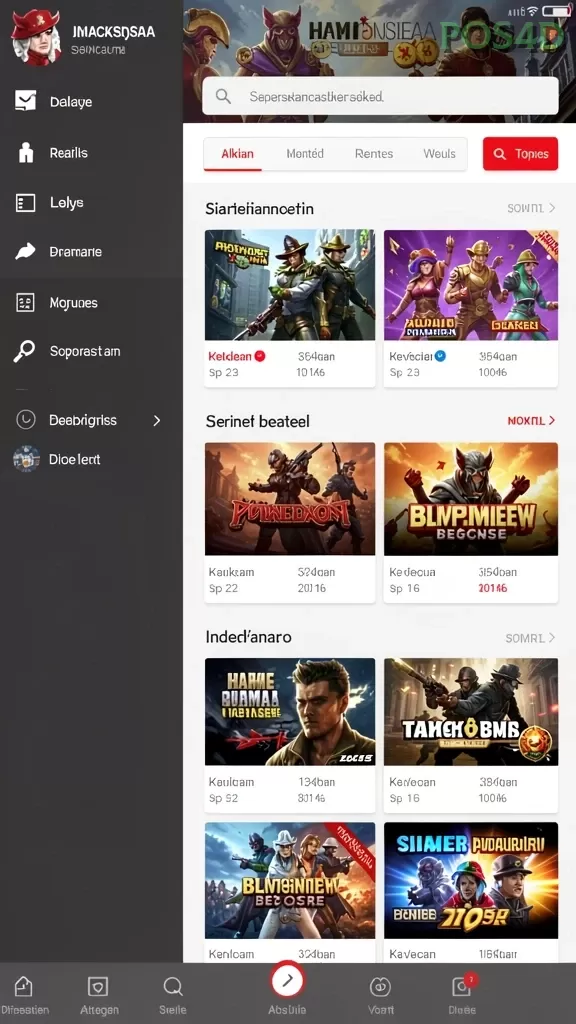 Cuplikan layar menu unduhan pos4d untuk perangkat Android